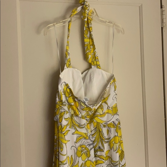 NWOT Bar 3 white & yellow maxi backless dress - Picture 6 of 8